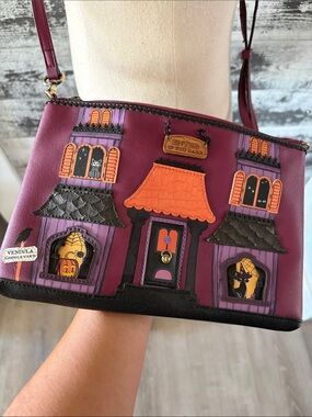 Vendula Purple (Maroon) Haunted House Crossbody Bag